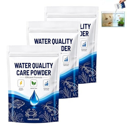 Aquatic Care Powder for Pond and Aquarium, 2026 Upgrade Aquatic Care Powder for Fish Shrimp & CrabEasy-Mix Pond and Aquarium Water Care Support, Maintenance Friendly Daily Water Care, 100g (3)