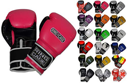 Gym Training Stand-Up Boxing Gloves - color: Pink/Black, size: Large weighs 16oz