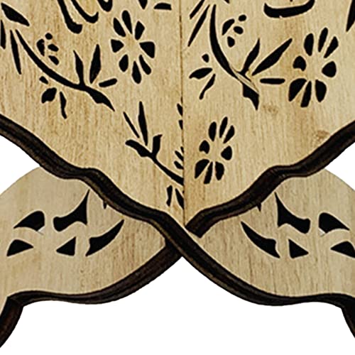 Folding Wooden Book Stand,Exquisite Engraving Muslim Book Holder,Islam Eid Quran Bible Carved Book Stand for Home Office,Religious Gift(1#) - color: 1#
