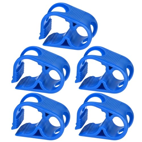M METERXITY 5-Pack Adjustable Plastic Tubing Clamps 1/4-1/2 Inch Water Flow Control Tube Clip Adjustment Hose Pipe Clips for Beer Bottle/Plumbing/Instruments/Equipment [Blue]