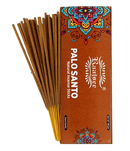 Raajsee Palo Santo Incense Sticks, Holy Wood Aroma for Energy Cleansing & Meditation Organic Non Toxic Clean Burning - Natural, Long-Lasting Incense – 100 gm Pack - color: Palo Santo