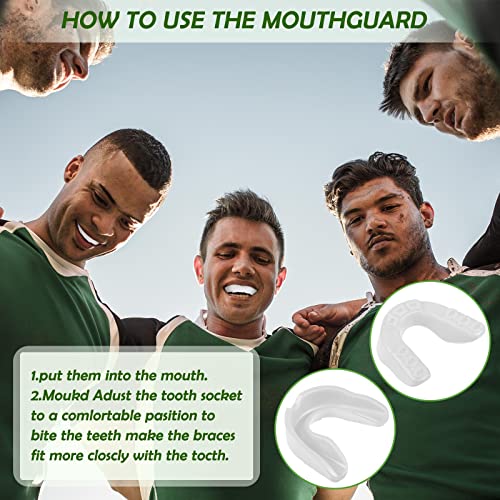 Frienda 50 Pcs Football Mouth Guards Bulk Youth Football Mouthpiece Sports Athletic Mouthguard Teeth Guard for Hockey Karate Basketball Boxing Lacrosse Rugby - color: White