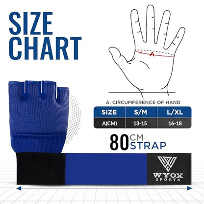 WYOX Boxing Hand Wraps Inner Gloves & Curved Focus Mitts Bundle for Men & Women Adults – 80cm Wrist Support, Gel Padding, MMA Muay Thai Kickboxing Training Gloves & Pads