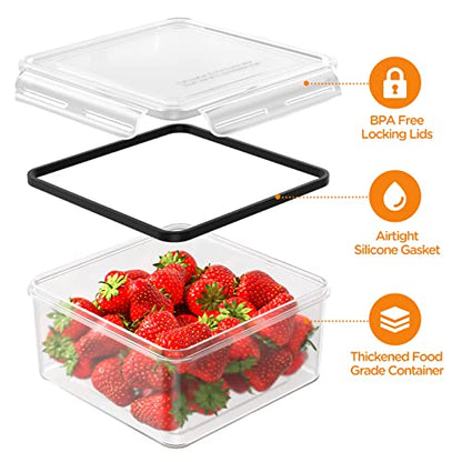 HOMETALL 52 Piece Airtight Food Storage Containers Set with Lids (26 Containers & 26 Lids),100% Leakproof Plastic Meal Prep Container Reusable, BPA Free Kitchen and Pantry Organization - Labels & Pen | 100% Leakproof Plastic Meal-Prep Containers Reusable(