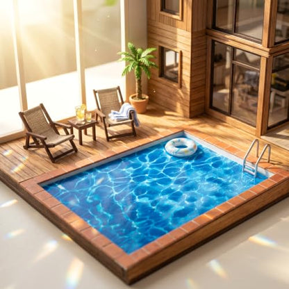 6 PCS Water Sticker, Self Adhesive Artificial Water Effect Sheet | Dollhouse & DIY Decor, Fake Lake Ocean River Scenery Stickers for Miniature Diorama Supplies