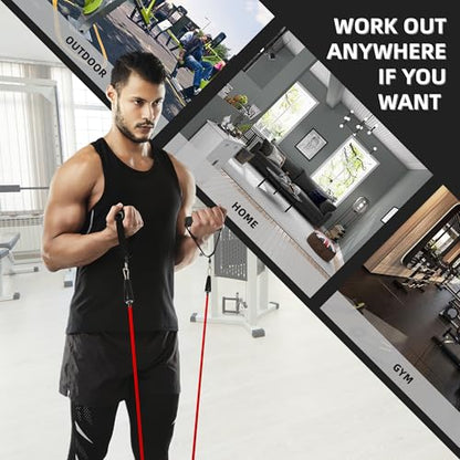 Fitvids Resistance Loop Bands Set - 5-Level Exercise Bands for Home Fitness, Physical Therapy & Strength Training (10-50lbs)
