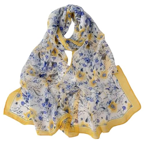Pokeedioty Scarfs for Women Lightweight Fashion Scarves Elegant Floral Pattern Sheer Scarfs Sunscreen Shawls Wraps - color: P 074