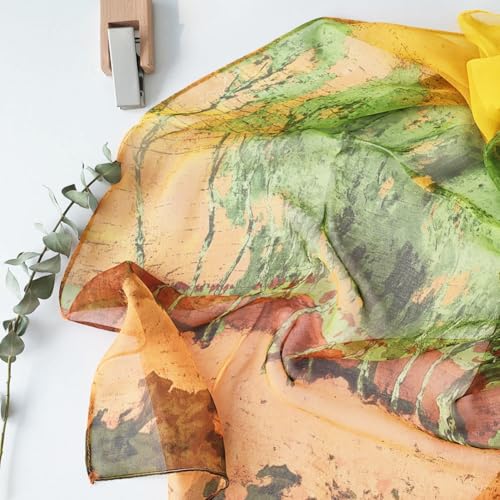 Pokeedioty Scarfs for Women Lightweight Fashion Scarves Elegant Floral Pattern Sheer Scarfs Sunscreen Shawls Wraps - color: P 0141