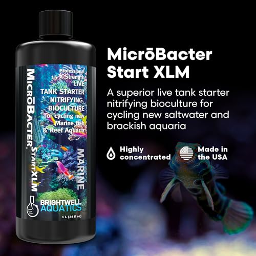 Brightwell Aquatics MicroBacter Start XLM Marine Tank Cycling Aid, 1L - size: 1-L