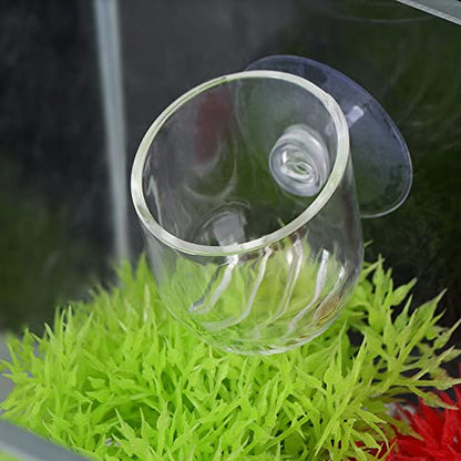 Leadigol 4Pcs Mini Aquatic Planting Pot,1.97 x 1.17 inch,Acrylic Water Plant Cups with Suction Holder,Aquarium Decor Aquatic Cup,for Aquarium Plant Decoration