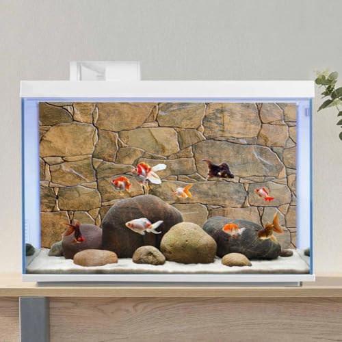 AWERT Stone Aquarium Background Rocky Fish Tank Background Rock Terrarium Background 24x16 inches Vinyl - size: 24x16in/60x40cm