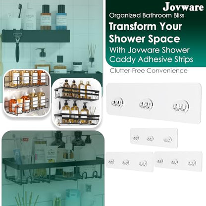 Shower Caddy Adhesive Replacement Stickers Sticker Shelf Basket Strips Suction Hooks Large Strong Hook (Transparent - 2 Packs - 300mm) - color: Transparent - 2 Packs - 300mm