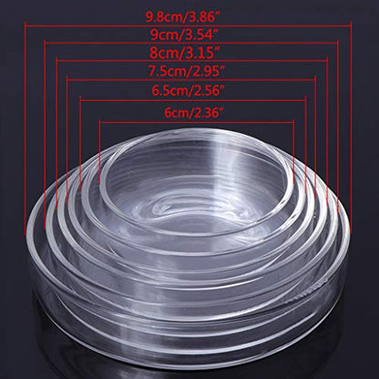 Aquarium Shrimp Feeding Dish High Clear Glass Bottom Feeders Food Bowl 3.9 3.5 3.2 2.4 Inches Round Tray
