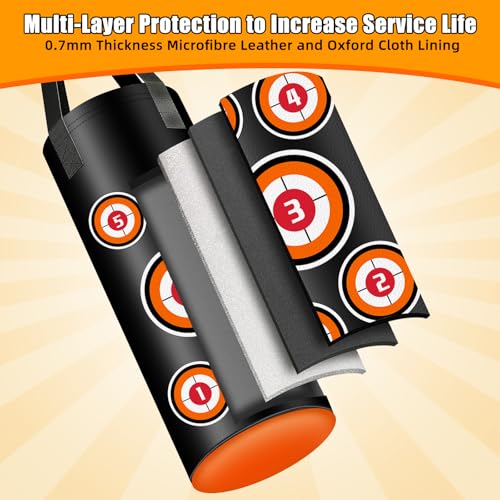 Hanging Punching Bag for Kids, 2FT PU Leather Kicking Bag with Boxing Bag Gloves, Heavy Bag Boxing Equipment for Training Karate Muay Thai Kick Taekwondo(Unfilled)