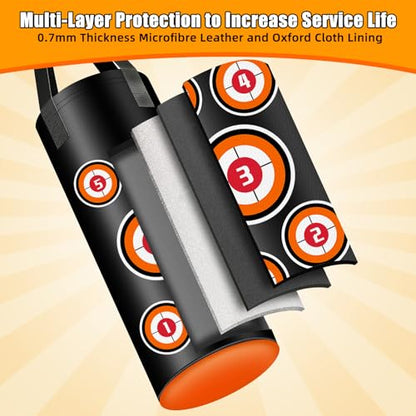Hanging Punching Bag for Kids, 2FT PU Leather Kicking Bag with Boxing Bag Gloves, Heavy Bag Boxing Equipment for Training Karate Muay Thai Kick Taekwondo(Unfilled)