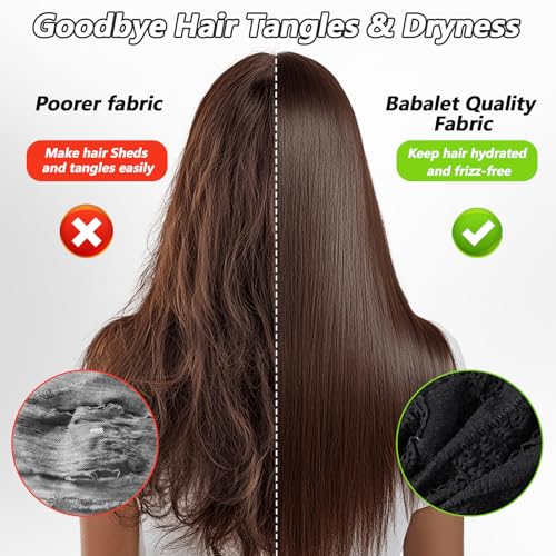 Women Slip-On Pre-Tied Beanie Headwear, Turban Covering Wrap Beanie Caps Headscarf, Stretchy Elastic Band Headwrap - color: Black