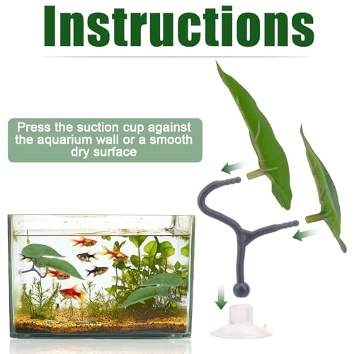 6pcs Double Layer Betta Leaf Hammock, Realistic Plastic Big & Small Leaf Fish Tank Decor with Suction Cups Branches Aquarium Plants for Betta Fish Resting Bed Spawning Ground - style: Style B