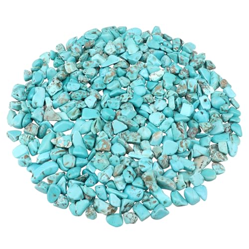 0.96LB Crushed Quartz Aquarium Gravel Vase Filler Succulent Rocks Home Decor Fish Tank Stones Pebbles Polished Bulk Irregular Shaped - Artificial Turquoise - color: Artificial Turquoise