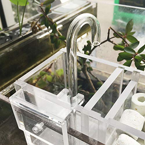 DENESTUS Fish Tank Filter Box 5 or 6 Grids External Hang On Filter Box Acrylic Aquarium Tools(6 Grids)