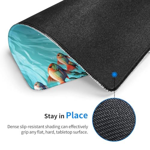 Fish Aquarium Mousepad Pad with Non-Slip Rubber Base, Waterproof Gaming Mousepad Pad Personalized Mousepad Mat Square Computer Mousepad for Office Laptop 10 x 12 Inch