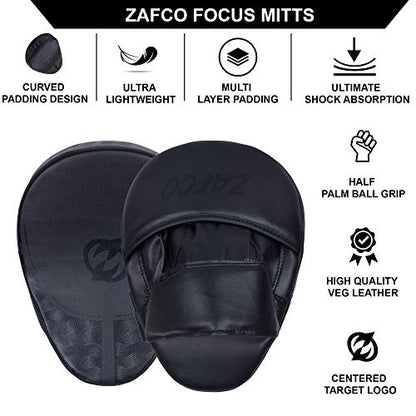 Boxing Mitts for Muay Thai MMA Sparring Training Punching Focus Punch Target Mitts and Pads - color: Black
