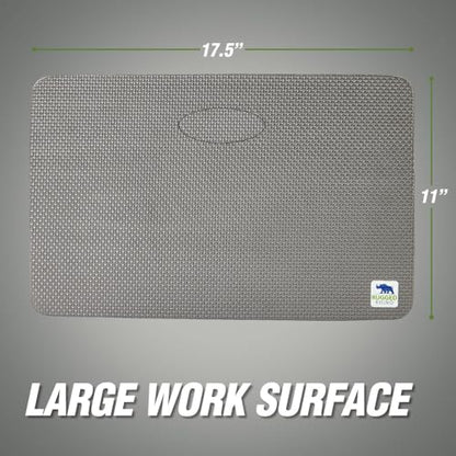 RUGGED RHINO Heavy Duty Patent Pending Kneeling Pad, Shock Absorbent Thick Knee Pads, Holds Up to 300 lbs, Protect Knees from Hard Concrete Surfaces, For Mechanics, Yard Gardening, Gym, Slate Gray - color: Slate Gray