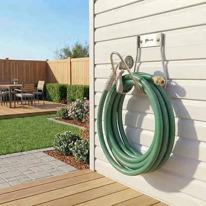 JBscoop Garden Hose Holder Stainless Steel Small Wall Mount Garden Hose Hook, Ideal for Water, Air, Hydraulic Hose, Ropes, Extension Cords Heavy Duty & Rust Proof, Size:6.3x7x6.3 Set of 1