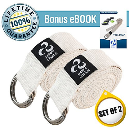 Stretching Straps and Yoga Blocks - Yoga Beginner Kit for Pilates & Gym | For Home Workouts - Hold Poses, Stretch, Improve Flexibility & Maintain Balance. BONUS Exercise Guide