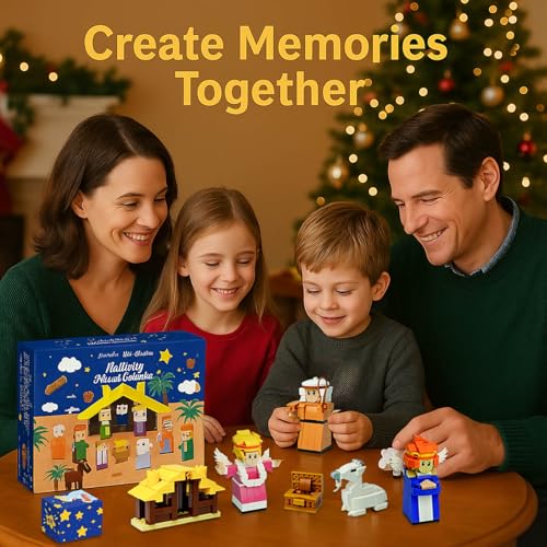 Nativity Advent Calendar 2026 Kids – 24 Days Building Blocks Kits Countdown Calendar Set, Stocking Stuffer Holiday Building Toys for Boys, Girls, Teens & Adults Ages 6+