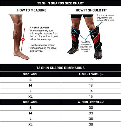 Hayabusa T3 Striking Shinguards - color: Black/Gold, size: Medium