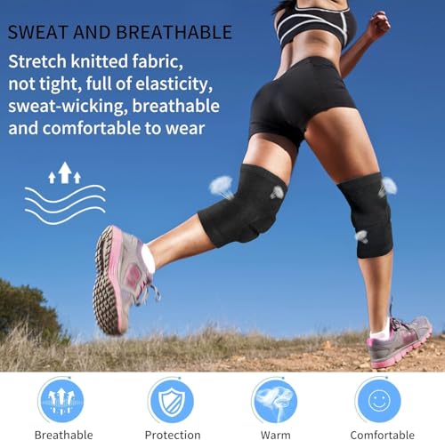Knee Pads for Adult/Youth,Thicken Anti-Collision Sports Protection Knee Pad | Non-Slip Sports Protection Knee Pad,Elastic & Breathable Knee Brace Ideal for Dancing Football Running Basketball Cycling - size: Youth X-Large(18 Years Above)