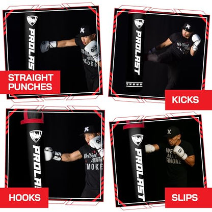 Heavy Punching Kicking Bag for Adults, Boxing, MMA, Martial Arts, Muay Thai, Strength Training Equipment, Filled/Unfilled, 6ft, 150 lbs, Special Edition Logo - color: Black / Red, size: Filled