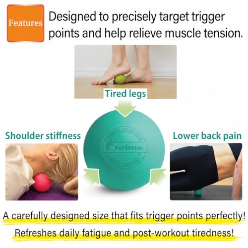 Massage Lacrosse Balls for Myofascial Release, Trigger Point Therapy,Manual Massage Balls, Muscle Knots, and Yoga Deep Tissue Massage. Set of 2 Firm Balls (Green and Light Green) - color: Green and Light Green