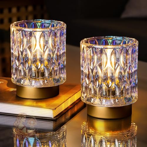 Battery Operated Table Lamp Timer, Small Cordless Lamps Decorative, 2 Pearl - color: PEARL, size: 2 Packs