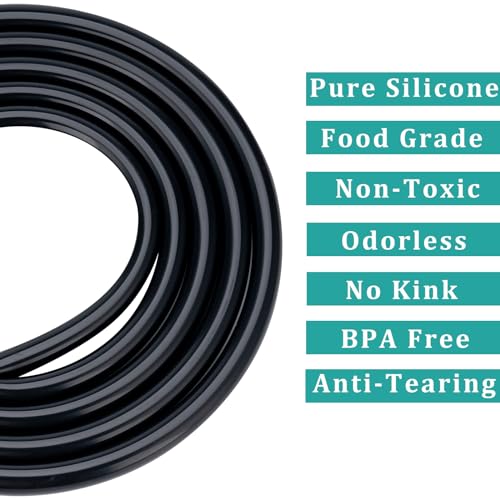 Silicone Tubing 3/4"ID × 10FT Food Grade Hose Soft Silicon Tube | Black Flexible Pure Silicon Tubing for Home Brewing Wine Making Hydroponic, High/Low Temp Resistance, Odorless, Safe - size: 3/4" ID, style: 10 Feet