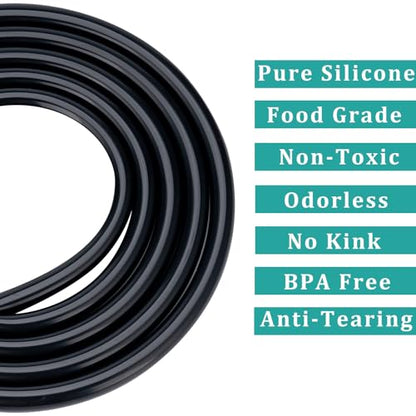 Silicone Tubing 3/4"ID × 10FT Food Grade Hose Soft Silicon Tube | Black Flexible Pure Silicon Tubing for Home Brewing Wine Making Hydroponic, High/Low Temp Resistance, Odorless, Safe - size: 3/4" ID, style: 10 Feet
