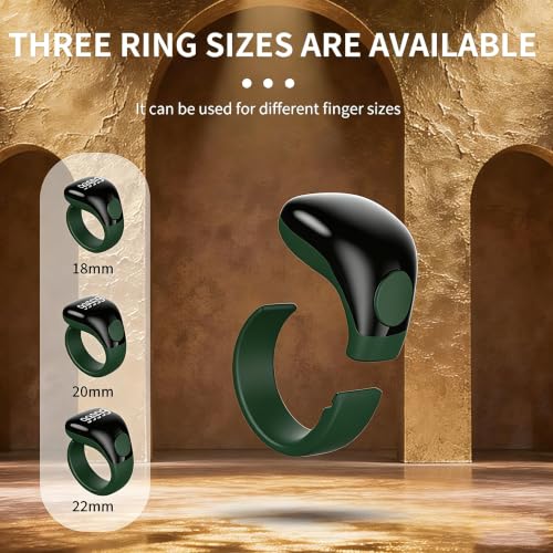 Smart Tasbih Zikr Ring,Adjustable Counter, 3 Sizes (18,20,22mm) Muslim Digital Azan Alarm Clock,APP Support Digital Counter Prayer Reminder Rings, Waterproof 5 Digit Finger Counter zikr Ring(Green) - color: Green