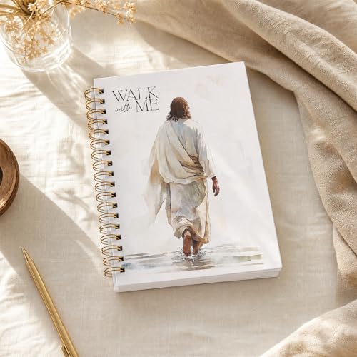 Jesus Bible Journal Notebook - Christian Gifts for Women, Hardcover Inspirational Walks with Me Bible Verse Note Book for Church Notting Scripture Study Stationery Supplies Religions Gift - color: Jesus Walks With Me