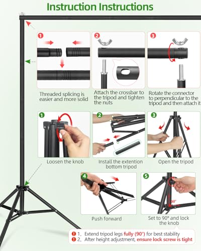 Hemmotop Photo Backdrop Stand 11x10ft, Heavy Duty Background Frame Kit - size: 11x10ft