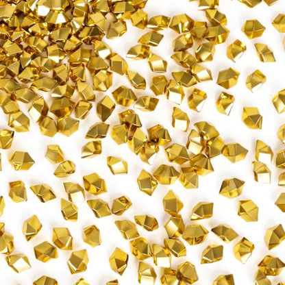 DomeStar 550 PCS Small Gold Fake Ice Rocks, Acrylic Crystal Vase Fillers | Faux Nuggets Gems, Pot of Gold, Pirate Jewelry Party Decorations, Birthday DIY Crafts & Table Scatter - color: Gold