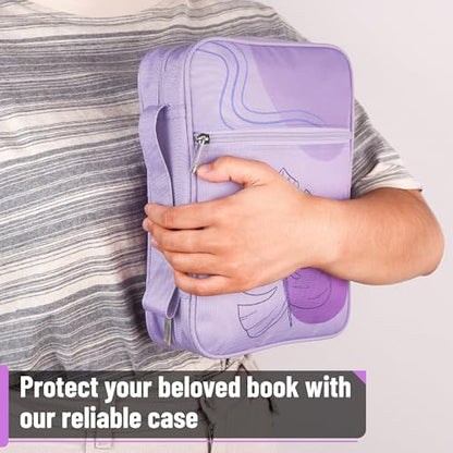 Mr. Pen- Bible Cover Case | Carrying Book Case with Durable Handle and Zippered Pocket, Bible Protective Church Bag for Men & Women, Christian Gifts - color: Pale Purple