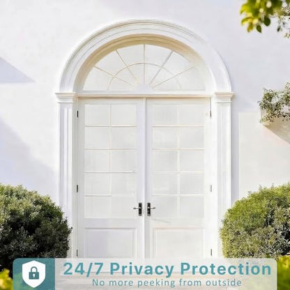 Frosted Glass Window Privacy Film Decorative, Static Cling Bathroom Window Frosting Film Day and Night Windows Cling Home Glass Door Cover, 17.5 inch x 78.7 inch | Static Cling Window Frosted Film,Day and Night Privacy Windows Cover for Glass Door,Garage,