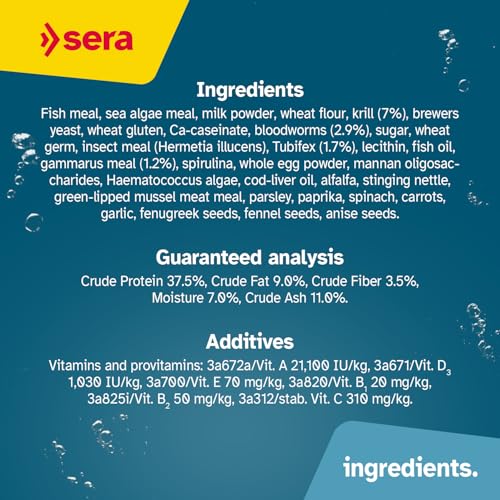 Sera O-Nip Nature 100 Tabs 2.1 oz | Complete Feed for All Ornamental Fish | Adhesive Tablets Stick to the Aquarium Glass | High Protein | No Dyes & Preservatives | with Bloodworms, Krill & Tubifex - size: 2 Ounce (Pack of 1)