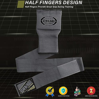 FARABI Kids Hybrid Boxing Inner Gloves Punching Boxing Gloves - color: Grey