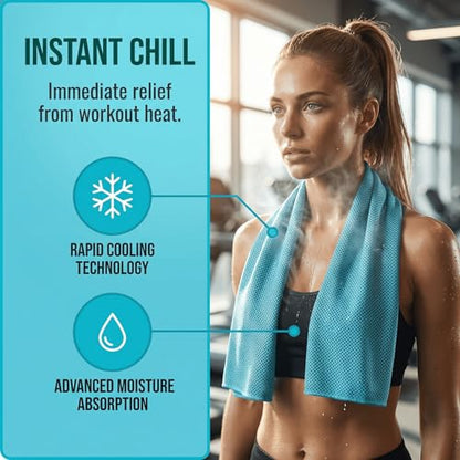 3 Count Cooling Sports Towels, Breathable Fast-Drying Towel for Workout, Hiking, Running & Fitness - color: Light Blue