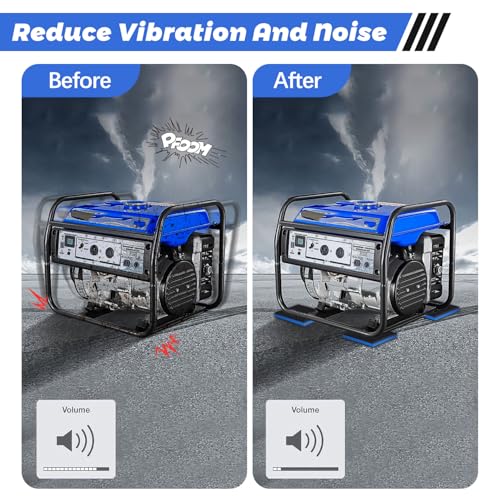 4 Pack Heavy Duty Anti Vibration Pads, 4" x 4" x 7/8" Ribbed Rubber Vibration Isolation Pads with EVA Center for Compressor, Air Conditioner, Washer, Dryer, Treadmill and Power Tools