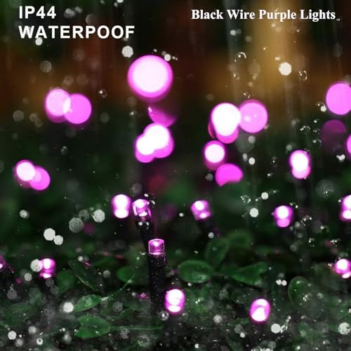 33ft Black Wire 100 LED Purple Fairy String Lights for Glow Halloween Party - color: Purple, size: 1 Pack(33 Ft Black Wire)