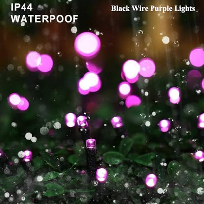 33ft Black Wire 100 LED Purple Fairy String Lights for Glow Halloween Party - color: Purple, size: 1 Pack(33 Ft Black Wire)