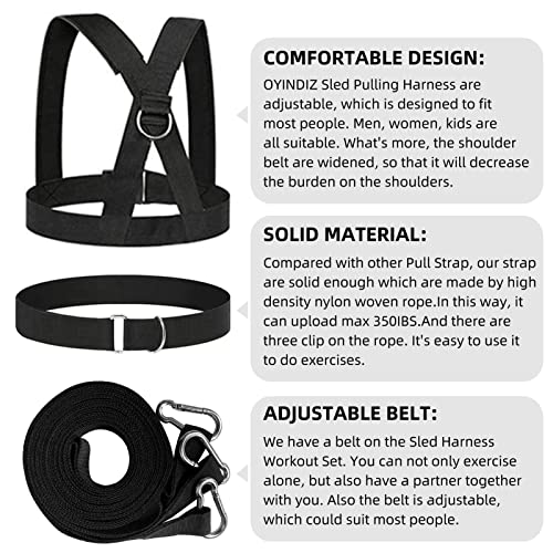 Sled Workout Equipment, Tire Pulling Harness Workout Training | Adjustable Sled Pulling Belt for Full Body Physical Exercise Multidirectional Improve Strength and Agility Indoor and Outdoor