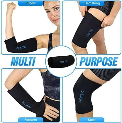 2 Pack - Premium Cold Therapy Compression Ice Sleeve, Knee Ice Pack Wrap for Injuries, Elbow, Quad & Hamstring Relief, Flexible & Reusable Cold Wrap Recovery for Meniscus, ACL, MCL, Ice & Heat Therapy - size: Medium (2 Pack)